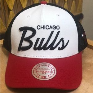 Chicago Bulls curved baseball NBA mesh trucker hat